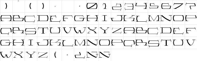 Fragile (Beta 0.2) Regular  glyph index