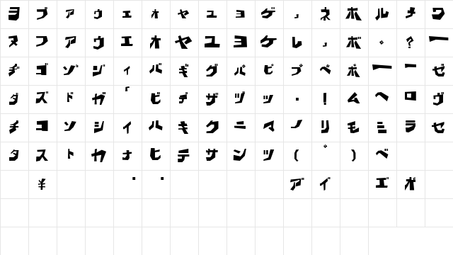 BD Wakarimasu KTA  glyph index