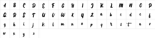 Diotam FREE Regular  glyph index