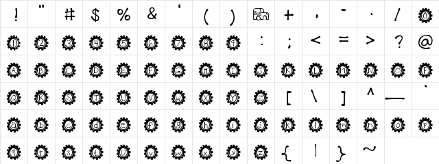 KBBusStop Medium  glyph index