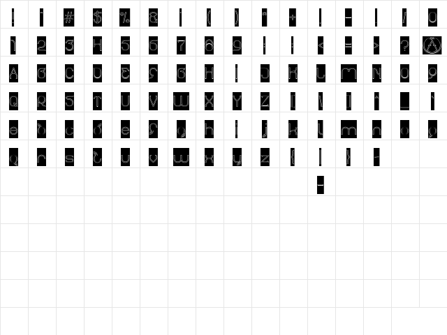 thefotosintesis-Hollow-Inverse Regular  glyph index