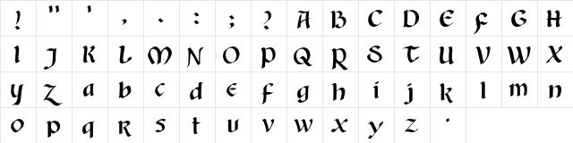 Aunt Judy  glyph index