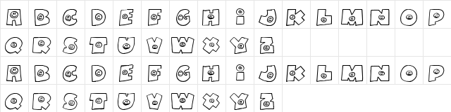 Chat Regular  glyph index
