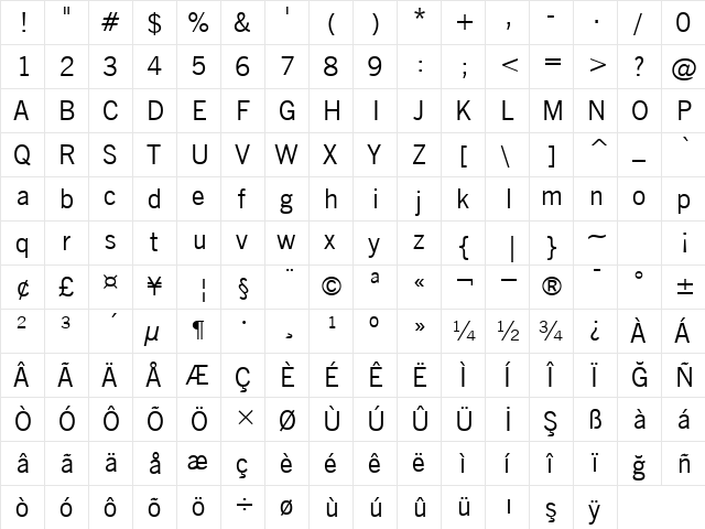 00929 Regular  glyph index