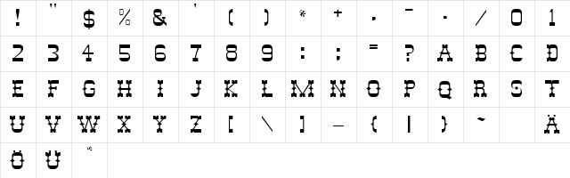 Laramie Normal  glyph index