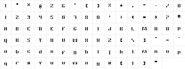 madison ave. Regular  glyph index
