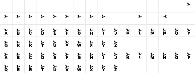 Eagle Eye Regular  glyph index