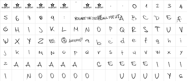 Bedspread Assassin Regular  glyph index