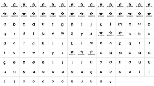 green piloww Regular  glyph index
