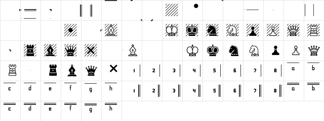 Chess-7 Regular  glyph index