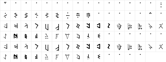 Temphis Sampler Regular  glyph index