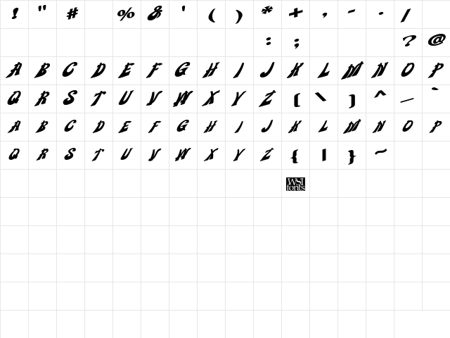 WankleDisplayCaps Bold  glyph index