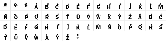 KR Snowboarder Regular  glyph index