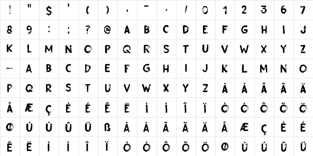 Gobsmacked DEMO Regular  glyph index