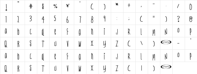 Nerve Tonic Regular  glyph index