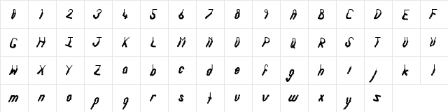 Under The Surface Regular  glyph index