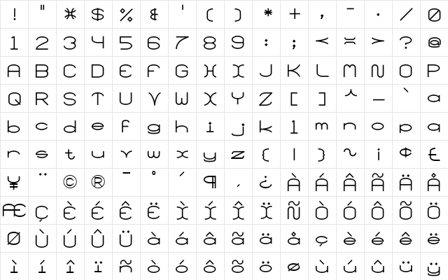 SantaMonciaMF Medium  glyph index