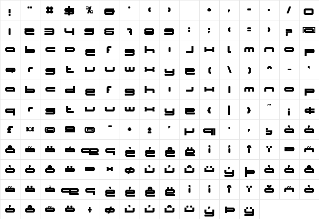 BN Cosmic Girl Regular  glyph index