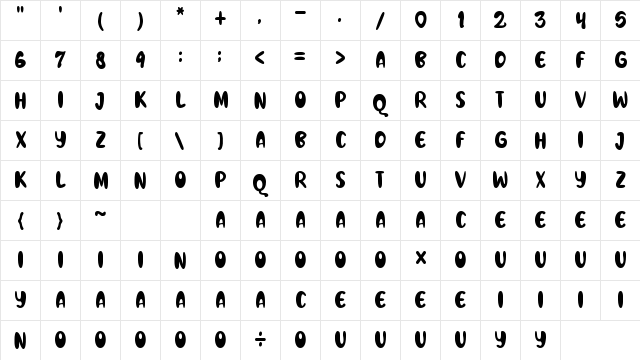 White Qwarto Regular  glyph index