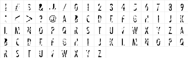 Tanline Regular  glyph index