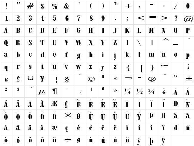 June 15 Extended Normal  glyph index