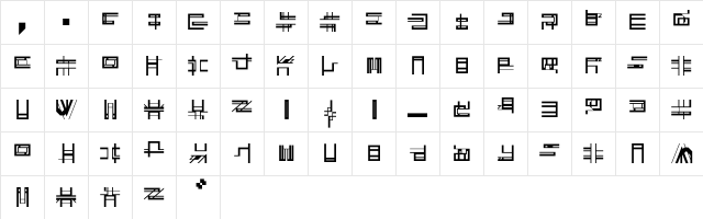 City Street  glyph index