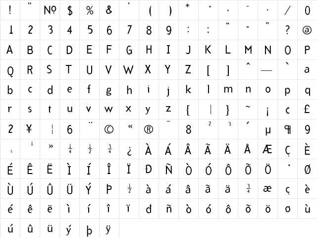 Arb Percent  glyph index