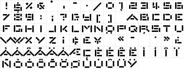 VanDerLeckArchiType Regular  glyph index