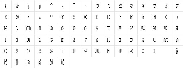 Mass Outline  glyph index