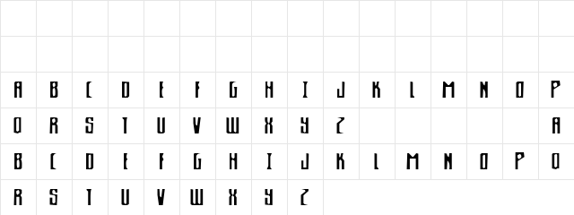 Grace Art Regular  glyph index