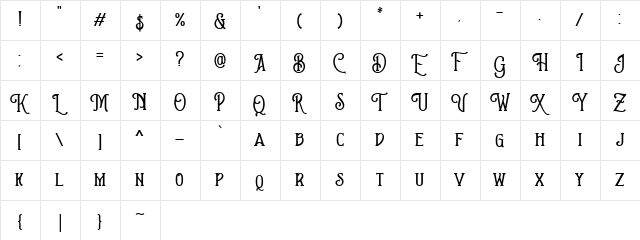 Brown Chunkers DEMO Regular  glyph index