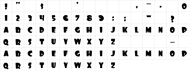 Circumfrence Regular  glyph index