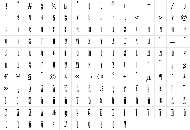 Graphik Regular  glyph index
