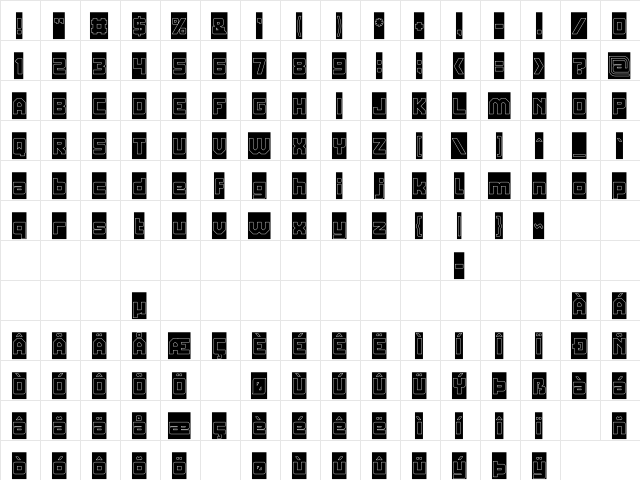 ELITE MIND-Hollow-Inverse Regular  glyph index
