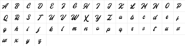 Eastchaft FREE Regular  glyph index
