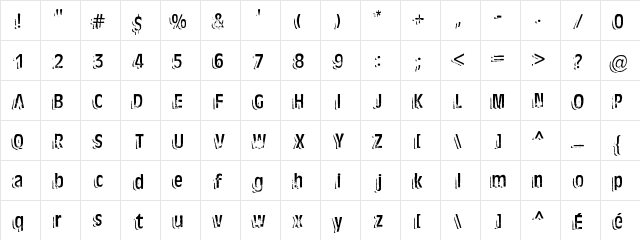 Ten Ton Ballyhoo Alternates Regular  glyph index
