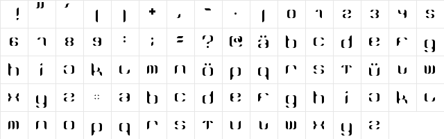 von Arb Font Regular  glyph index