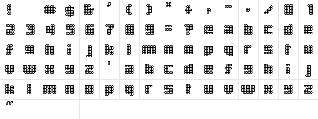 BiscuitPunch Regular  glyph index