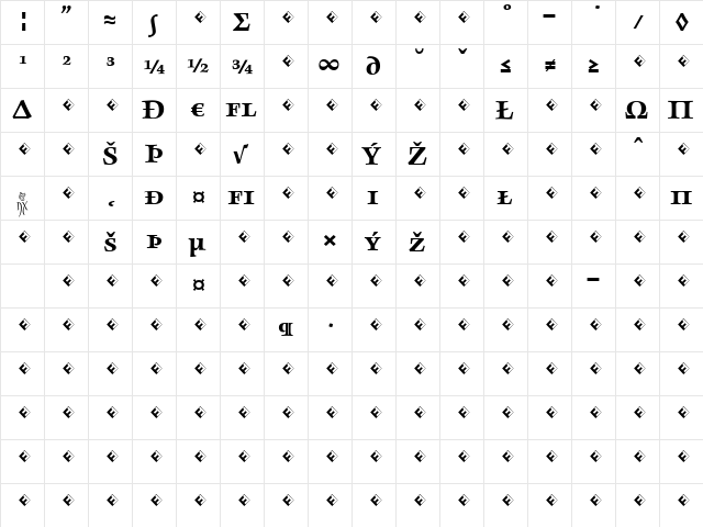 AngkoonTF-BoldSCExpert Regular  glyph index