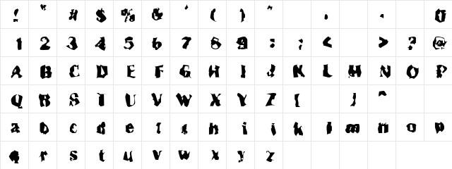 Twist Dance Regular  glyph index