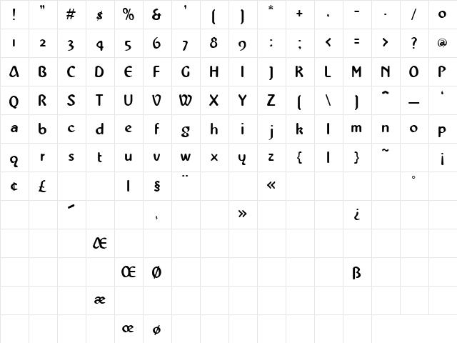 Jungle 4 Regular  glyph index