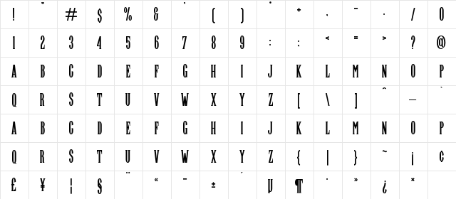Highwind Regular  glyph index