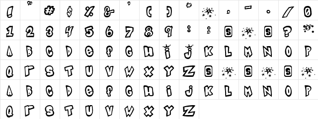 Outliner Regular  glyph index