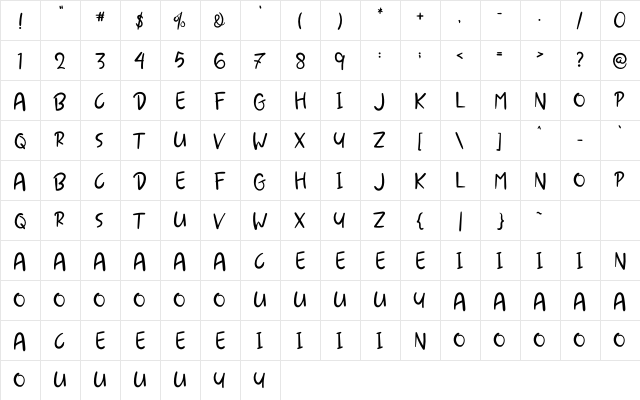 Fresh Cherry Regular  glyph index