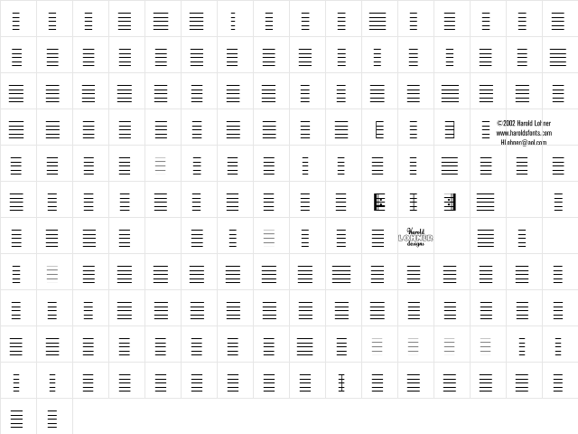 Melody MakerStaff Only Regular  glyph index