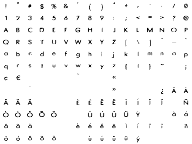 Upon Request Regular  glyph index