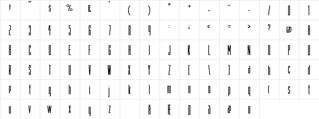 Fake Plastic Regular  glyph index