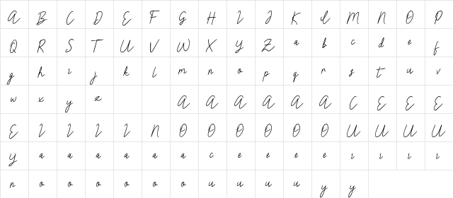 Claressa Demo Regular  glyph index