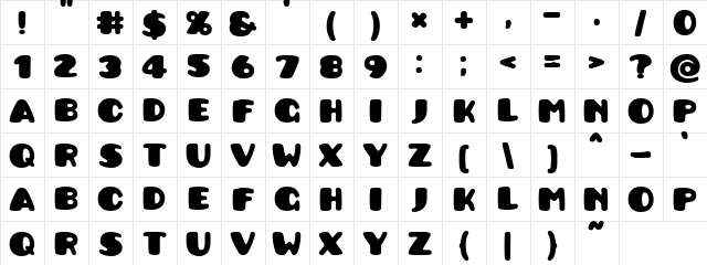 Pusab Regular  glyph index