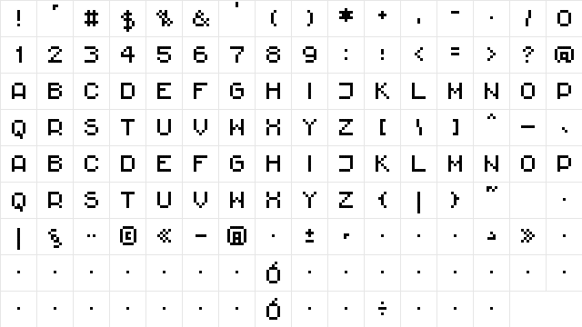 RittswoodImpresive_6 Regular  glyph index